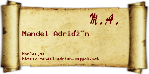 Mandel Adrián névjegykártya